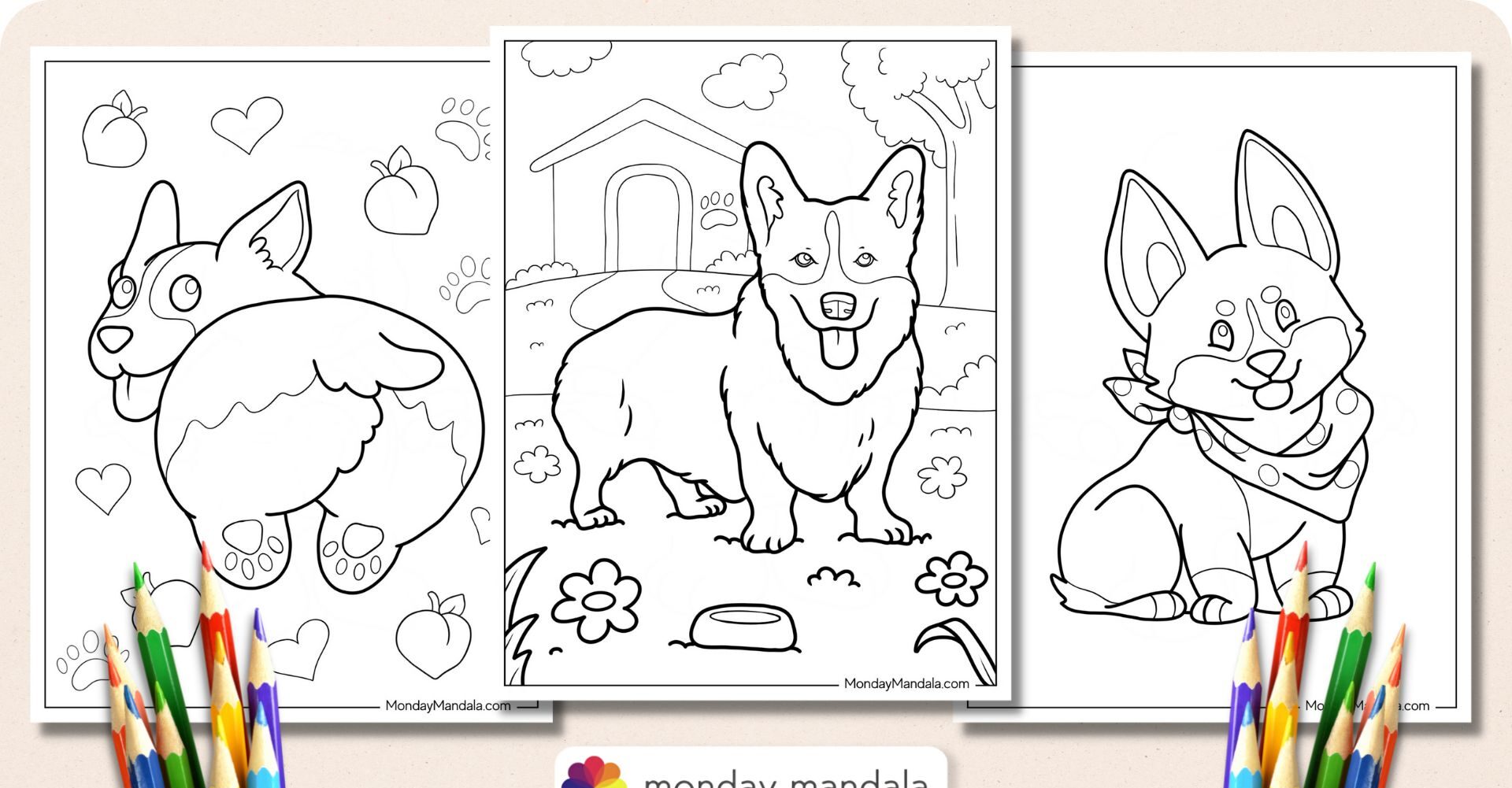 corgi coloring pages