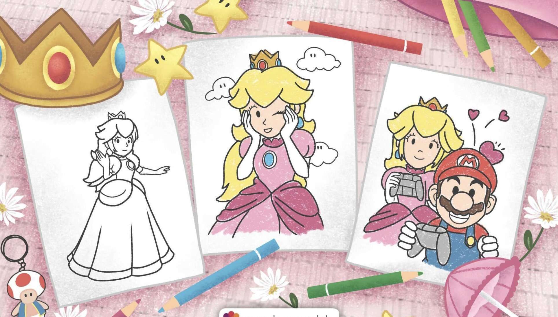 Princess Peach Coloring Pages